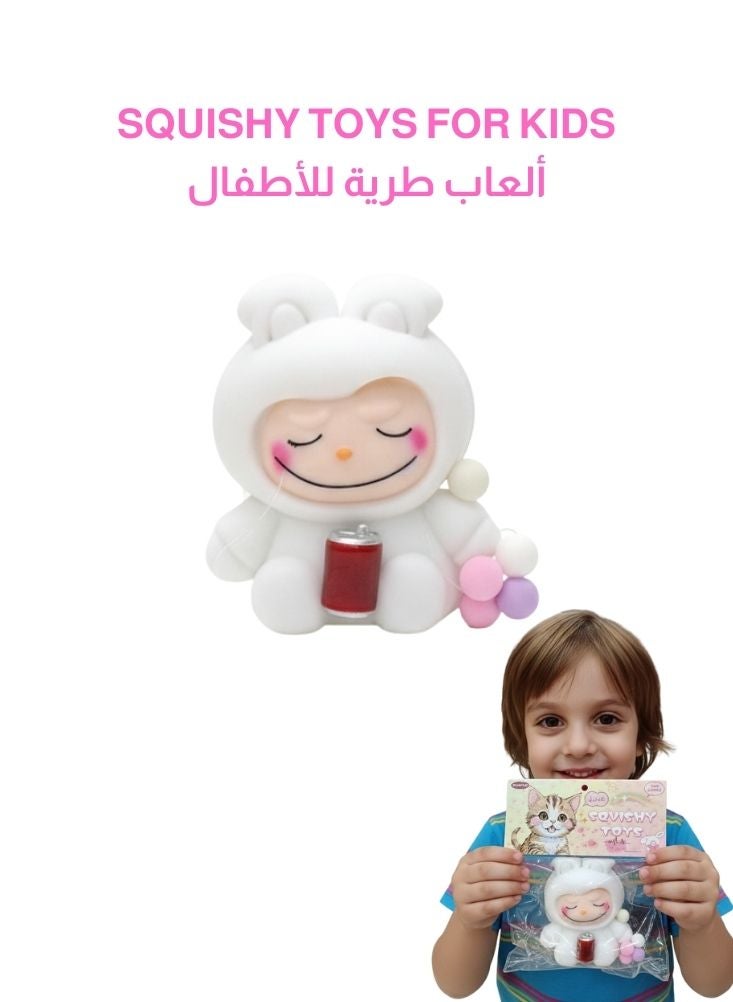 بريميم مجسم صغير لشخصية الأرنب لابوبو بزي أبيض – لعبة قابلة للتجميع لطيفة بلمسات باستيلية - Image 1